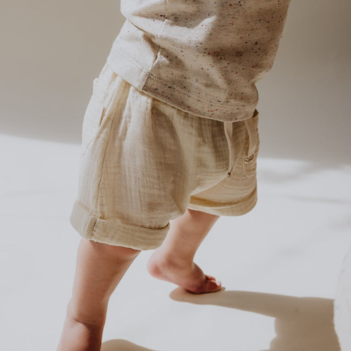 Gauze Baby Shorts - Bone