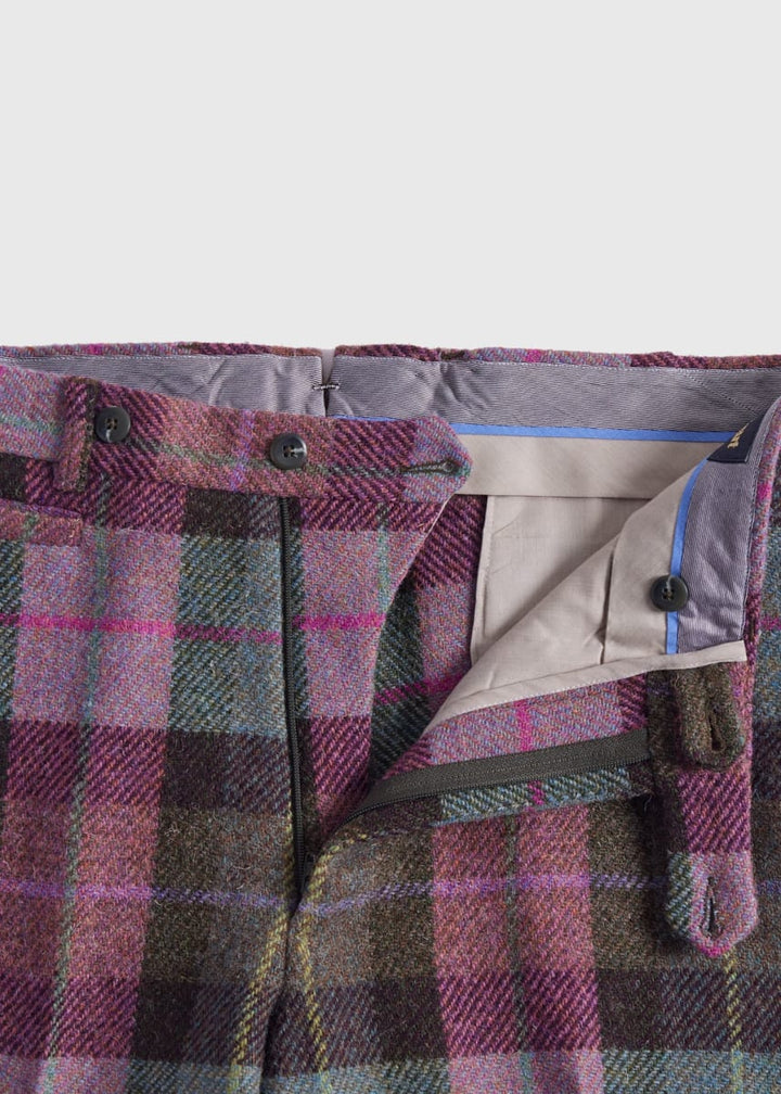 Shetland Wool Plaid Trouser - Pink/Multi