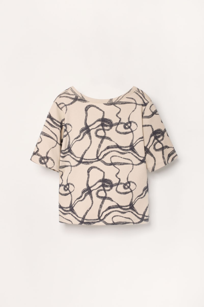 Organic Ribbed T-Shirt Women - Wind