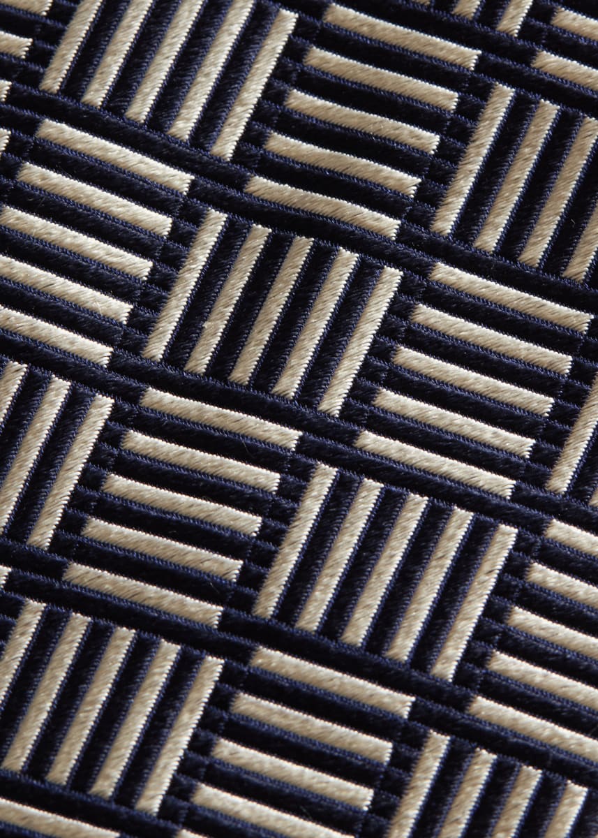 Woven Silk Large Parquet - Navy