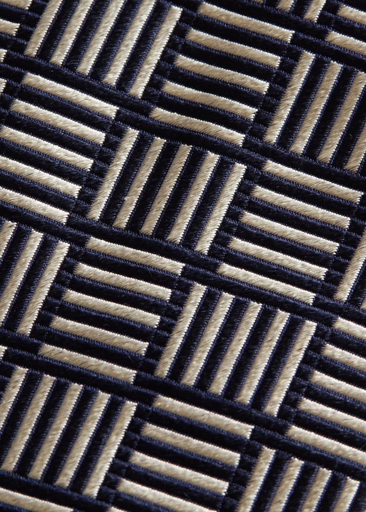 Woven Silk Large Parquet - Navy