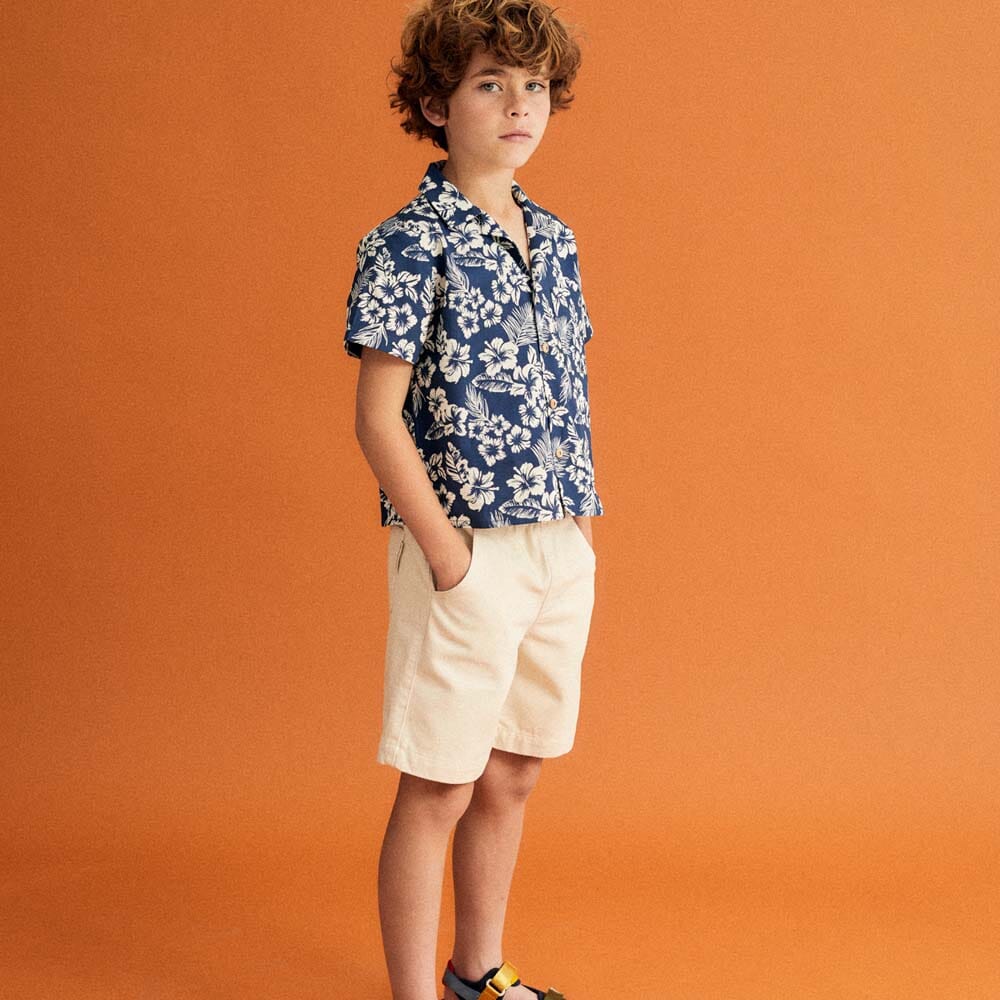 Boy Hibiscus Shirt - Hibiscus Print Shirts The New Society 