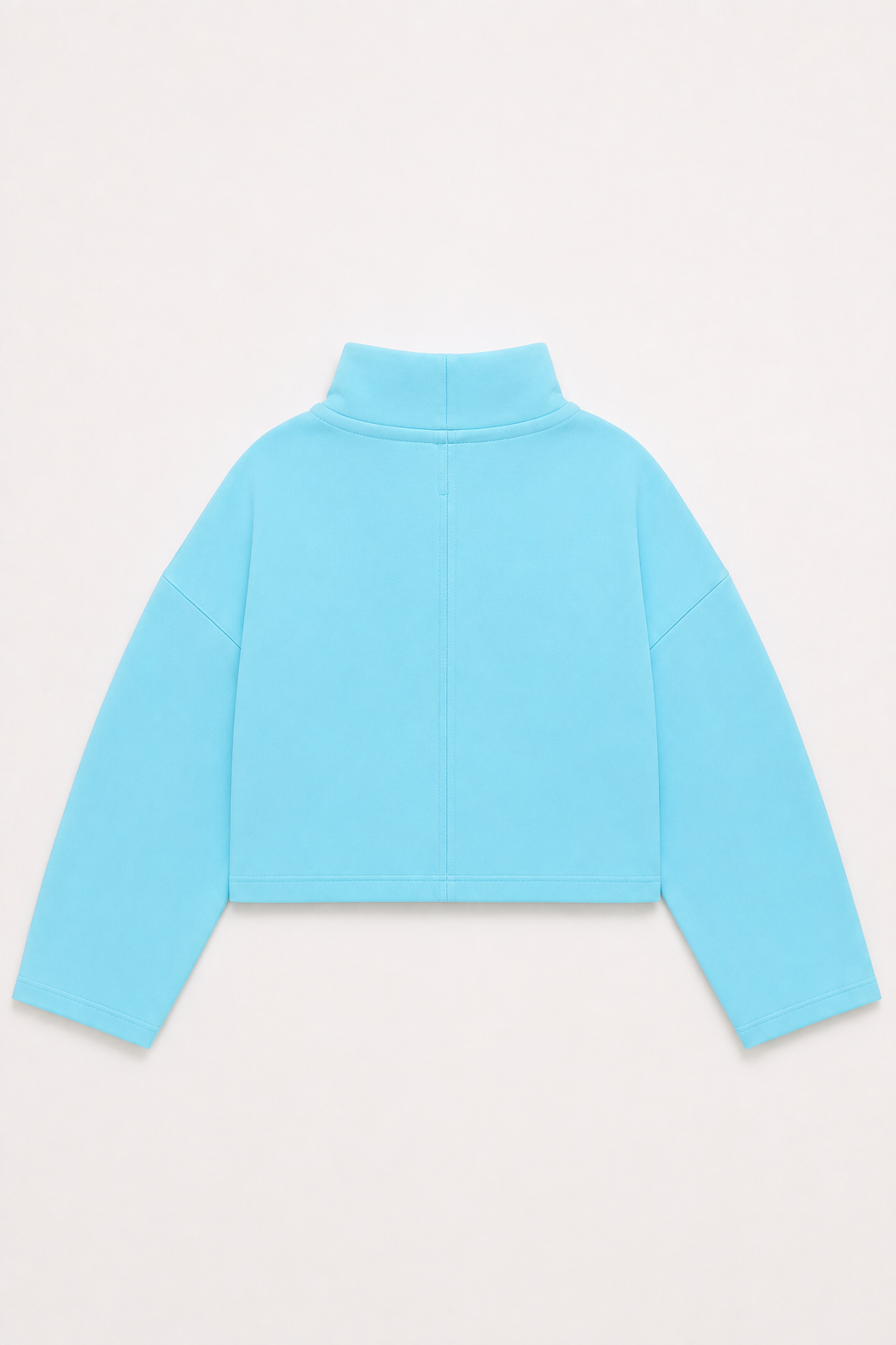 Funnel Neck Sweatshirt With Drawstring - Blue