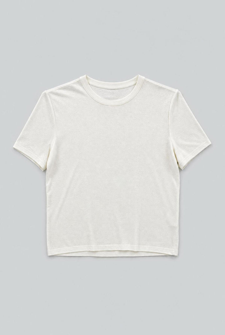Crew Neck Donegal Tee - White