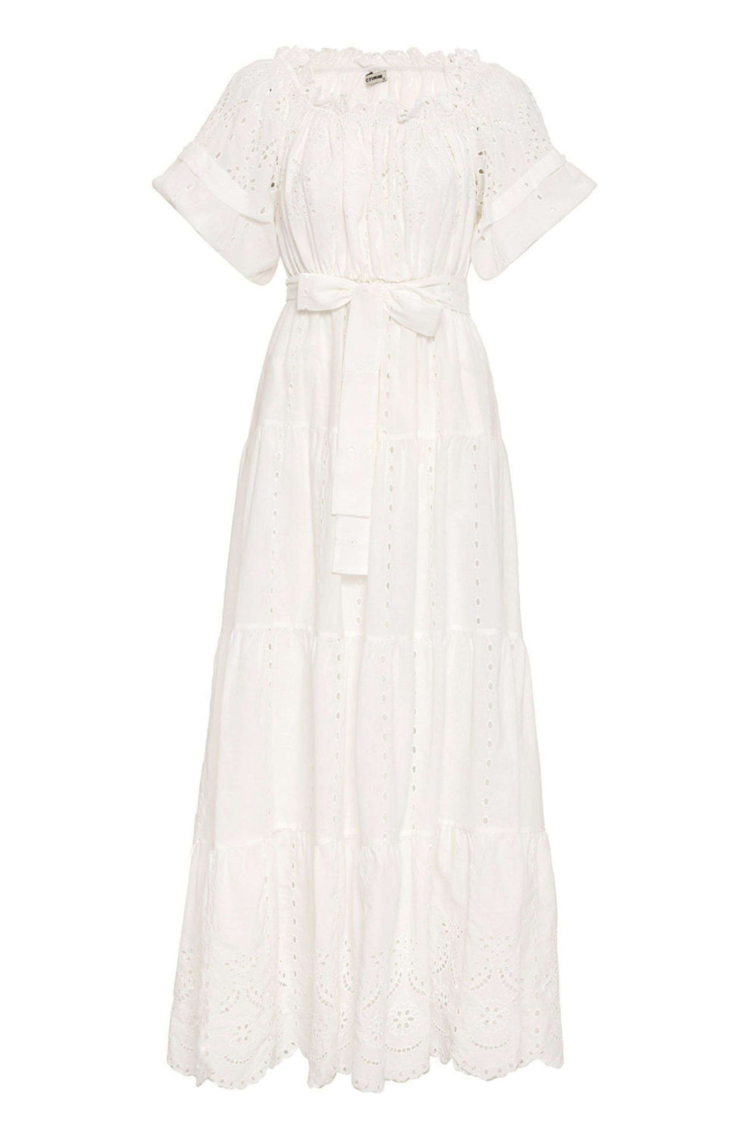 Embroidery Long Dress - off-white