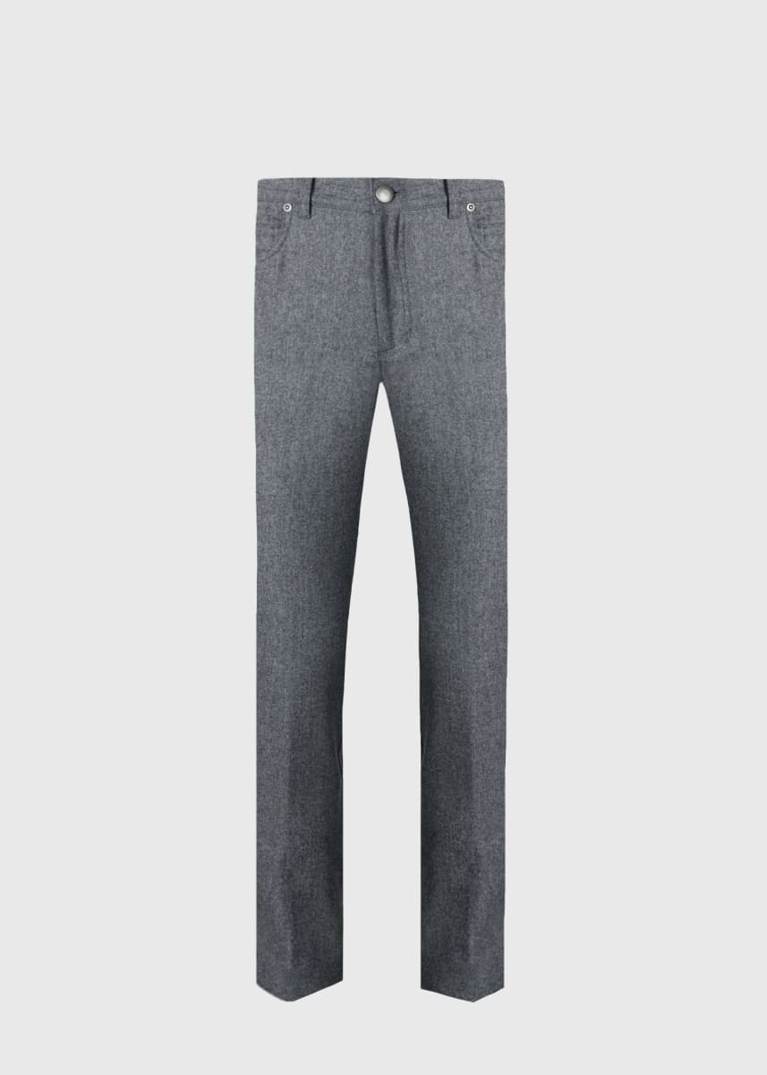 Merino Wool Five Pocket Pant - Medium Grey