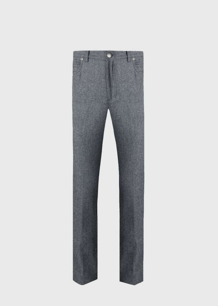 Merino Wool Five Pocket Pant - Medium Grey