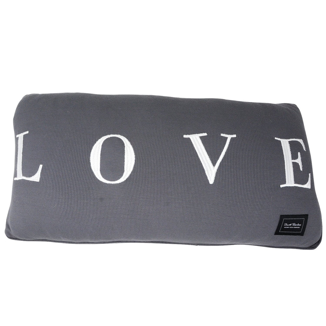 Love Pillow Sham - Charcoal Ribbed