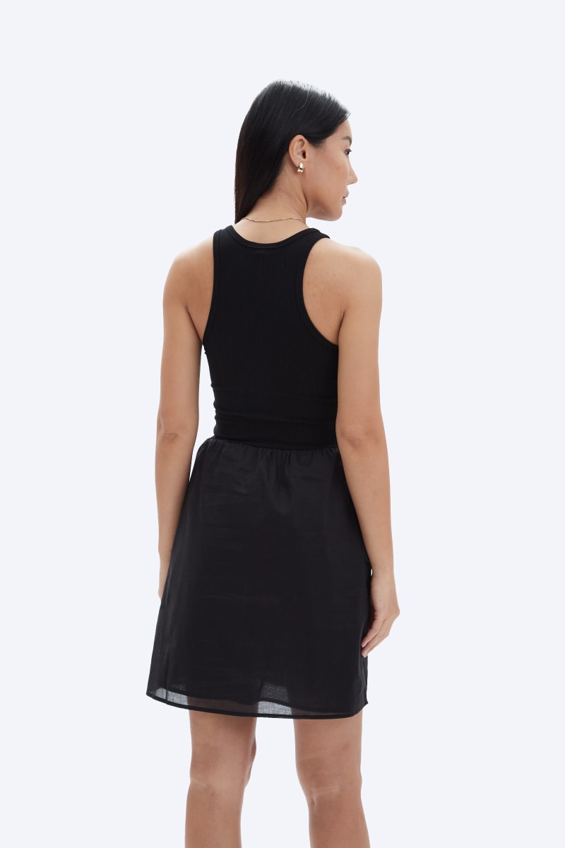 Maeve Racer Tank Mini Dress - Black