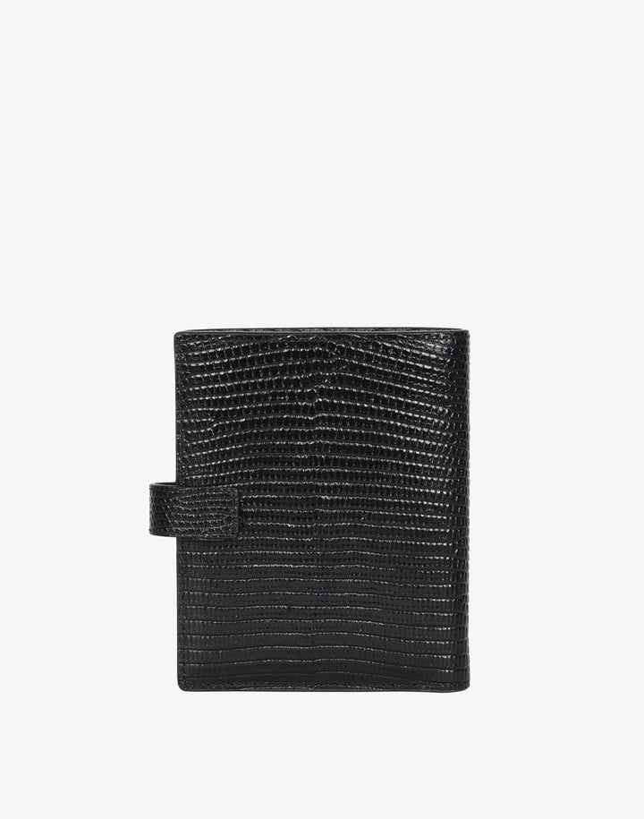 Luxe Traveler's Wallet with Coin Pocket - Black Lizzard