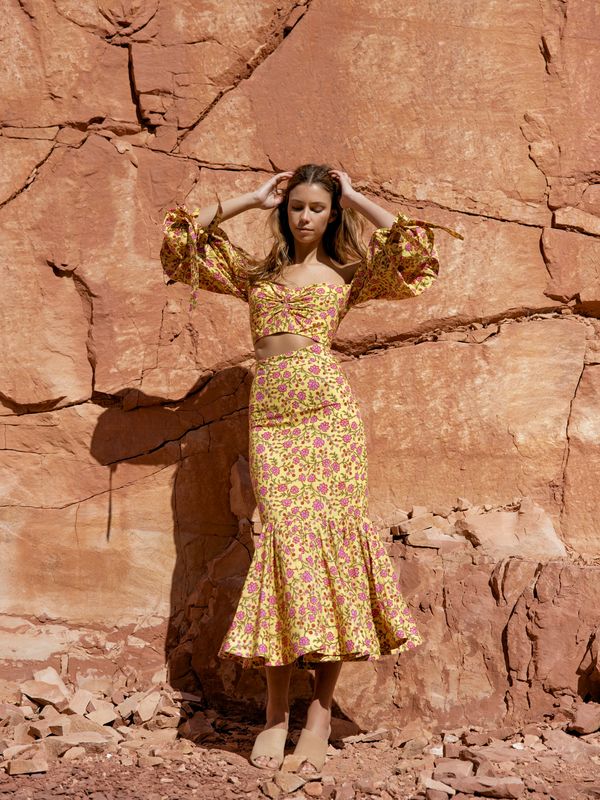 Hadley Off - Amber & Fuschia Floral