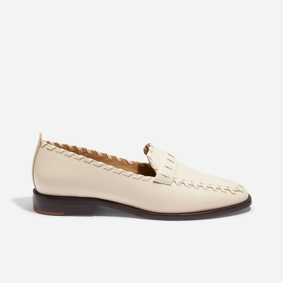 Lidia Whipstitch Loafer - Pearl