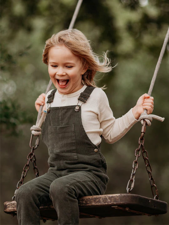 The Wild and Free Cord Dungaree Overall - Olive