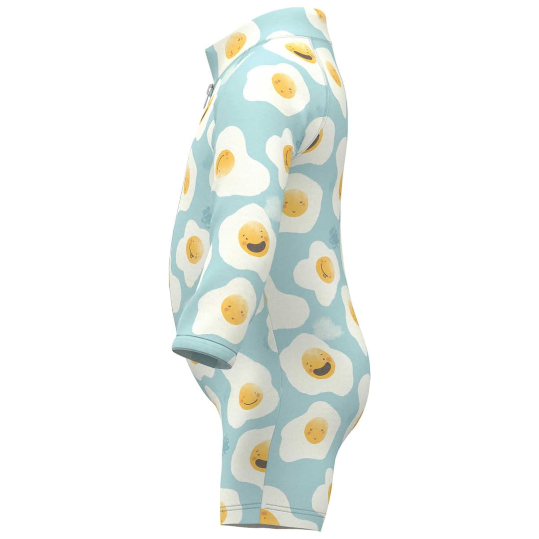 Zipper Rashguard Romper - Eggs