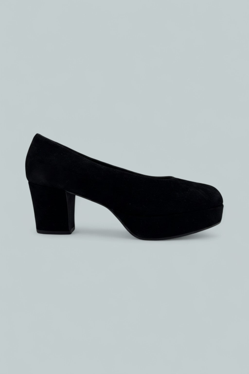 Chapters Platform Pumps - Black Suede