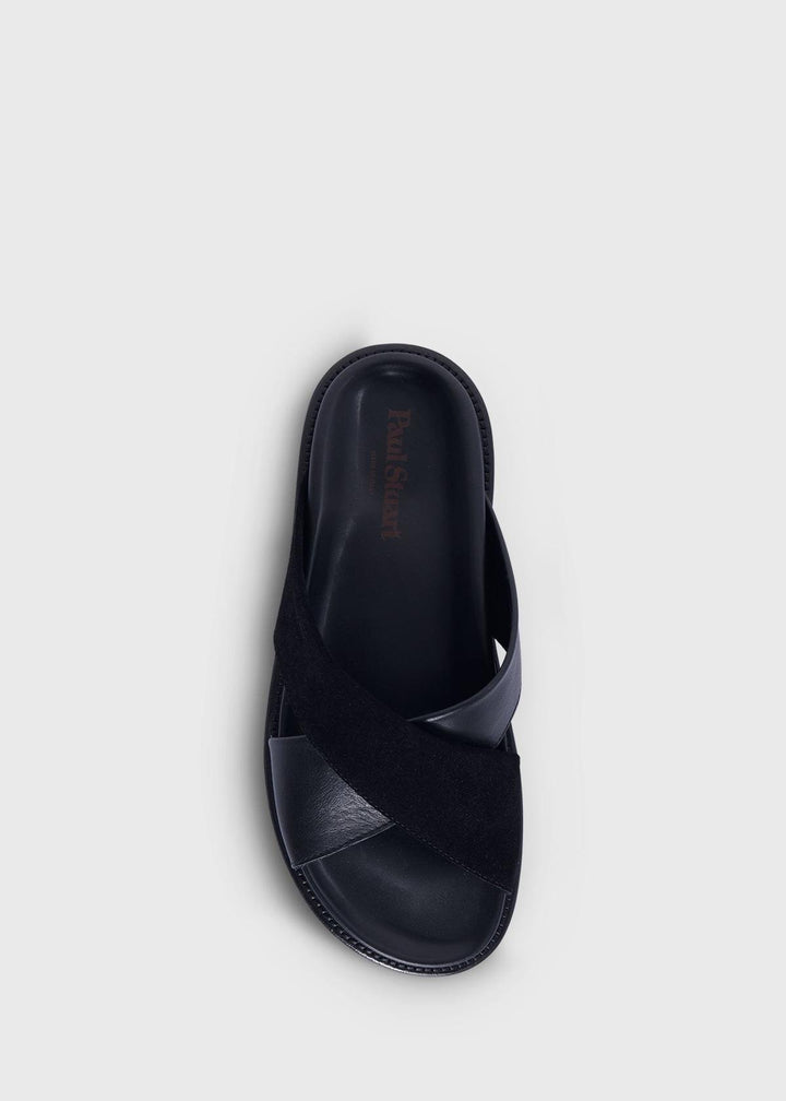 Punta Leather/Suede Slide - Black