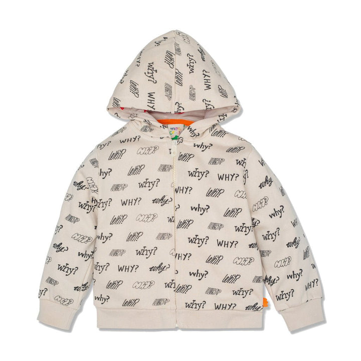 Why Kid Zip-Up Hoodie - Cream/why