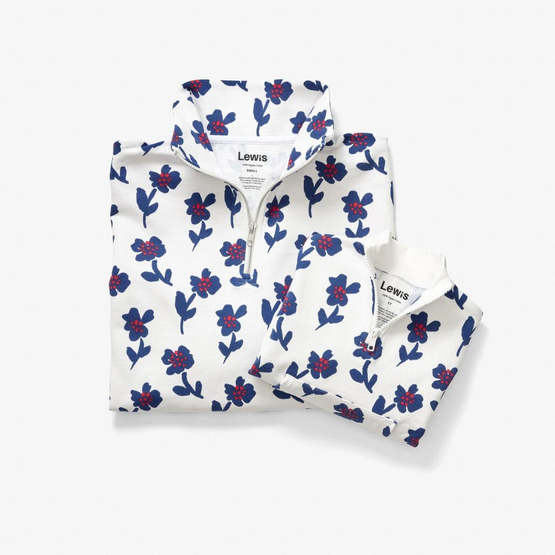 Women's Quarter Zip - Fleur Denim