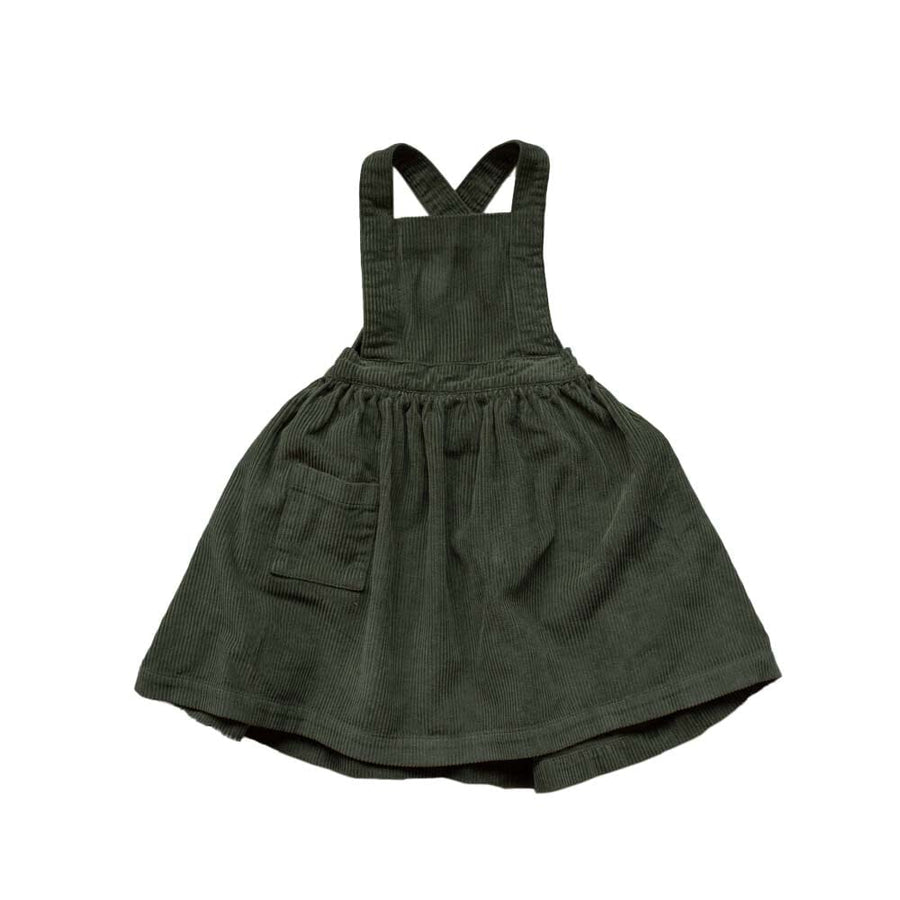 The Corduroy Pinafore - Olive Dresses + Skirts The Simple Folk 