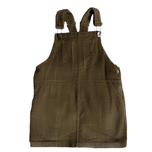 The Retro Pinafore - Olive Dresses + Skirts The Simple Folk 