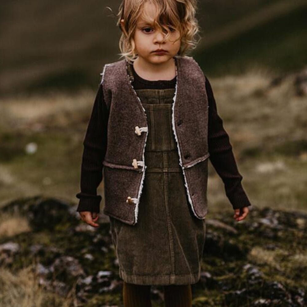 The Retro Pinafore - Olive Dresses + Skirts The Simple Folk 