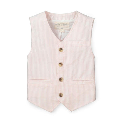 Seersucker Suit Vest Light Pink - Light Pink Seersucker