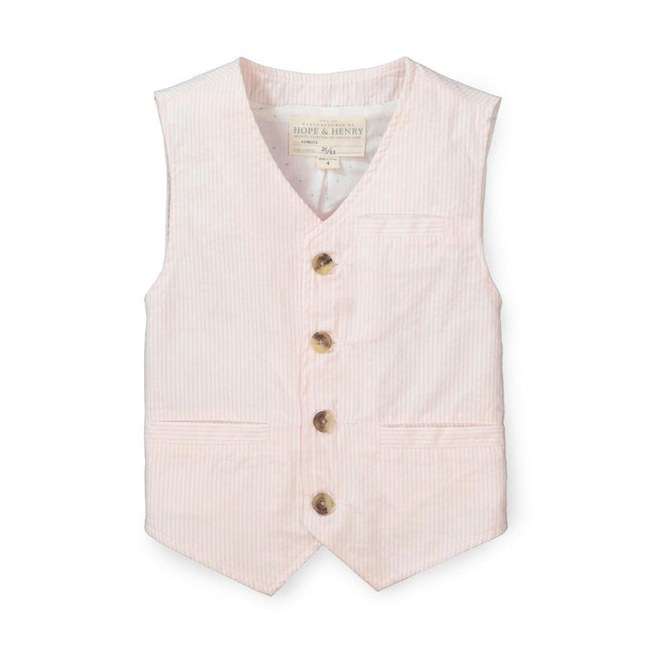 Seersucker Suit Vest Light Pink - Light Pink Seersucker