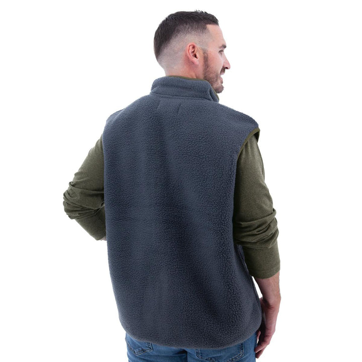 Zachary Sherpa Fleece Vest - Ombre Blue