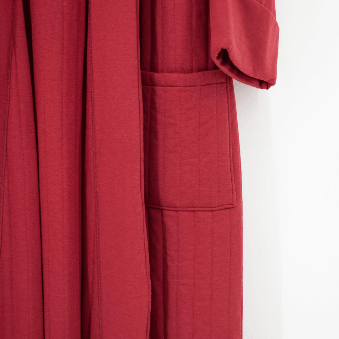 French Terry Housecoat - Rhubarb Red