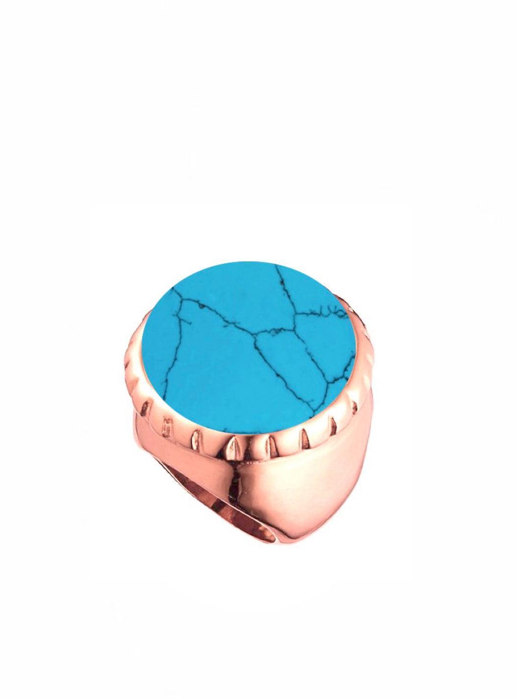 18k Rose Gold Statement Turquoise Ring