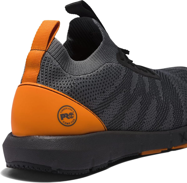 Radius Knit Composite Safety Toe Work Shoe - Grey/Orange
