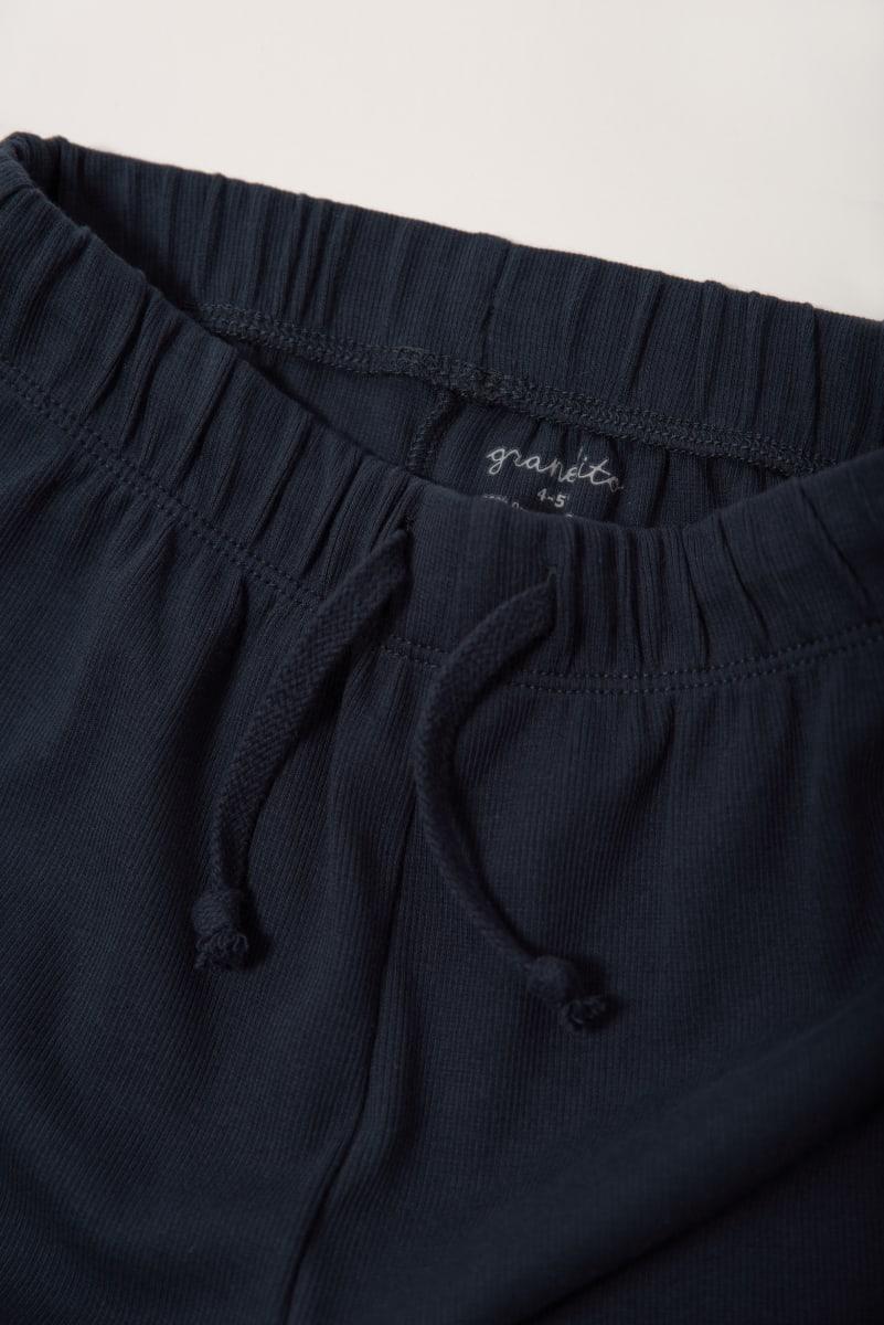 Organic Ribbed Shorts - Navy