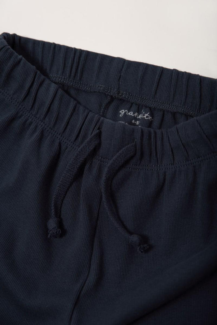 Organic Ribbed Shorts - Navy