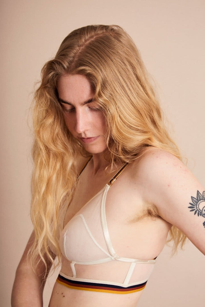 Adulting Isn't A Crime Longline Triangle Bra - Ivory