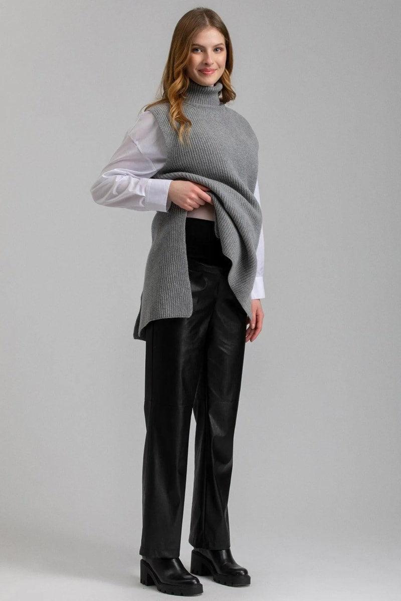 ROMEO Maternity Pants In Vegan Leather - Black