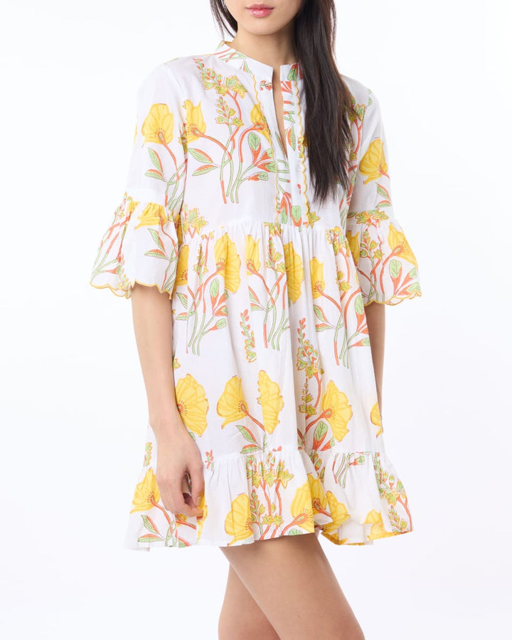 Mykonos Dress - Yellow/White