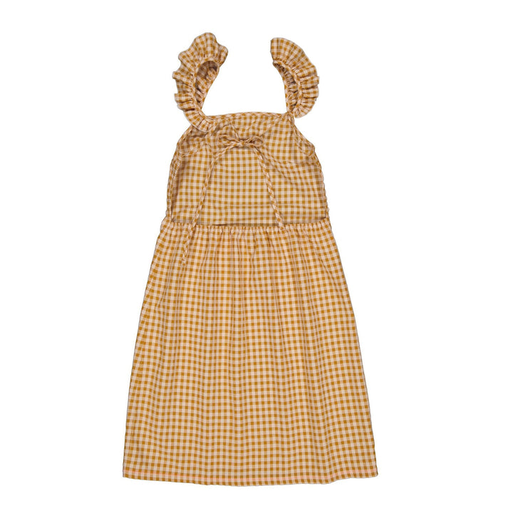 Womans Lara Dress - Caramel Gingham