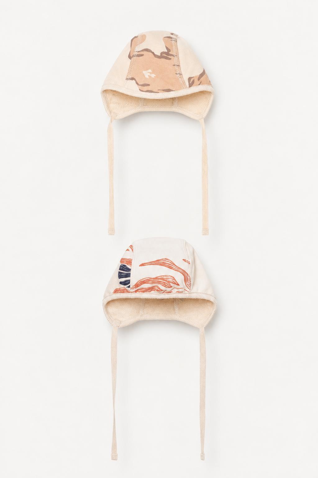 granelito Organic Baby Bonnet 2-Pack - Whale + Pink Clouds