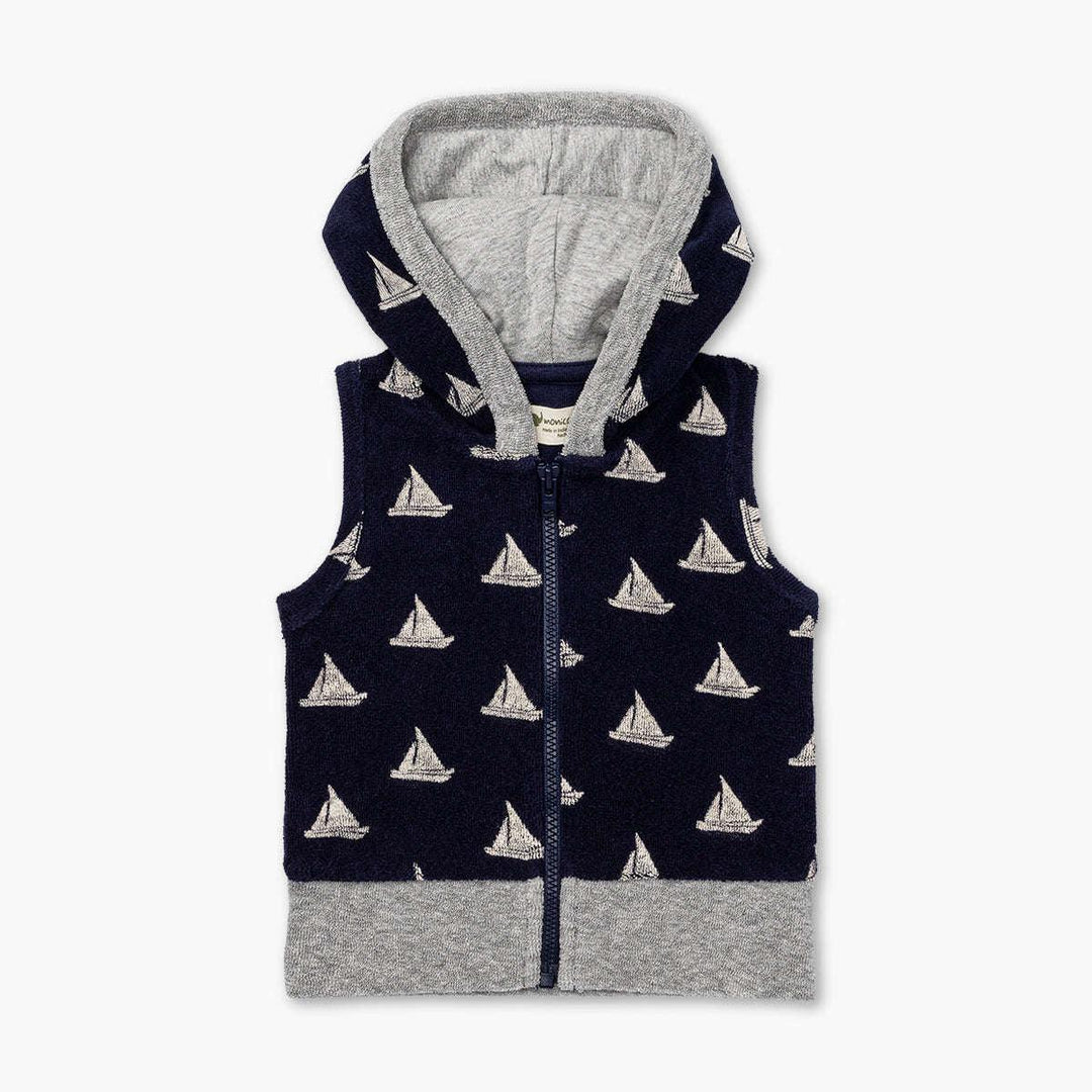 Terry Sweatsuit Top - Come Sail Away on Navy