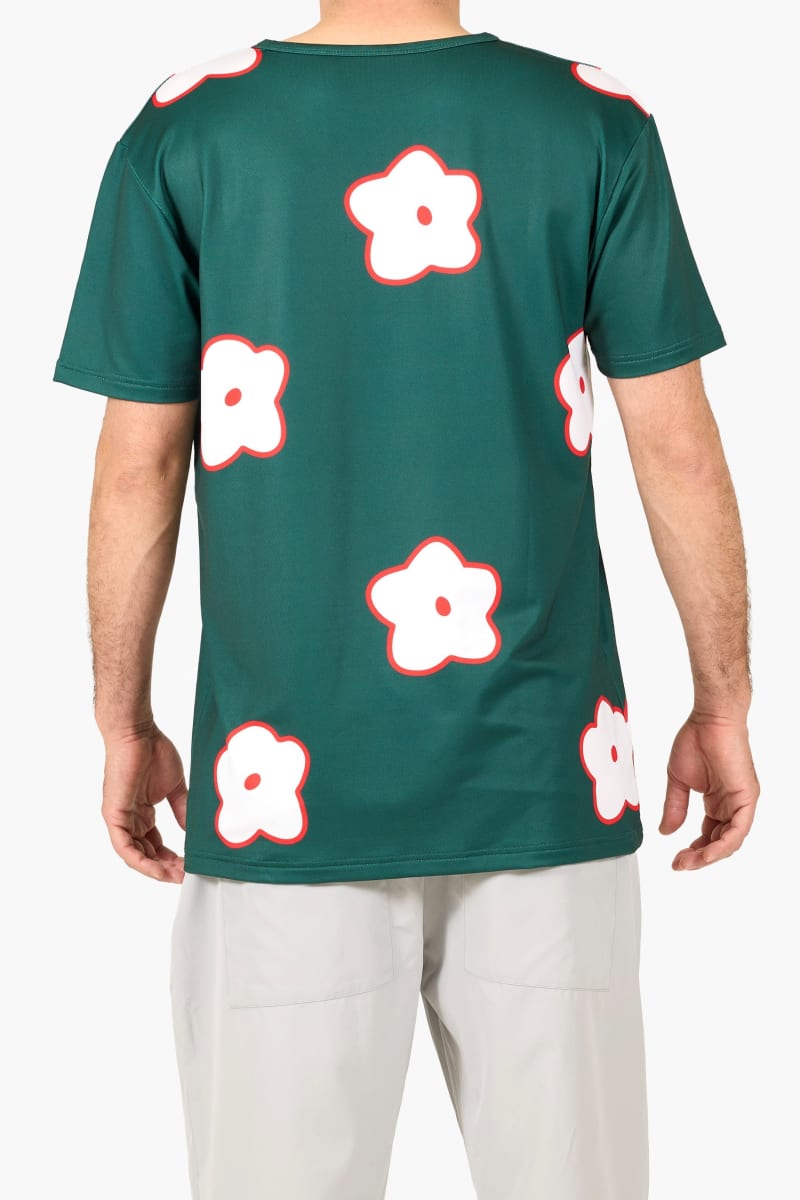 Aqua Terra Flower Patch Tee - Dark Green