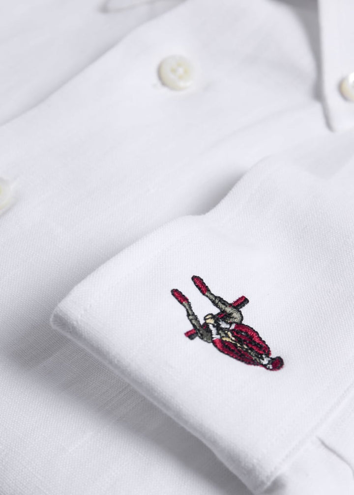 Linen Logo Sport Shirt - White