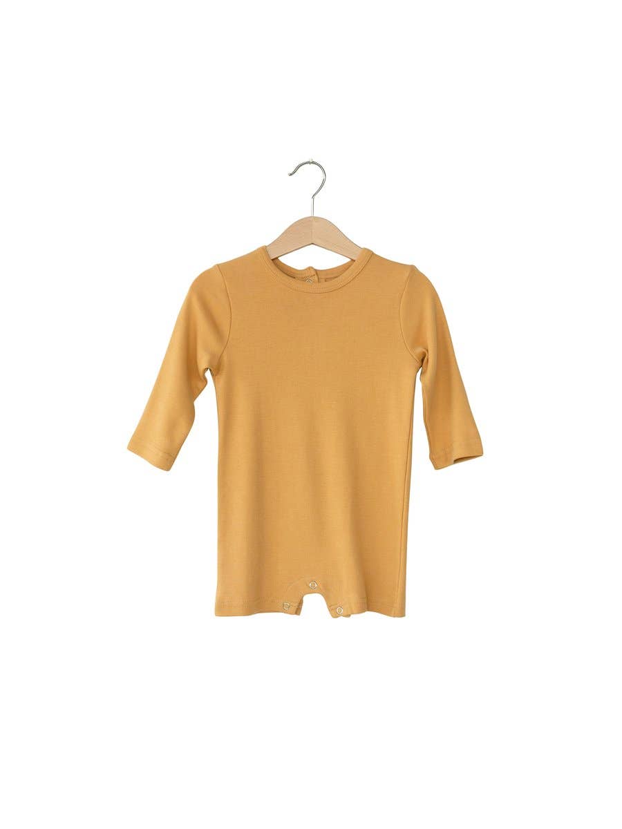 Organic Long Sleeve Romper - Honey