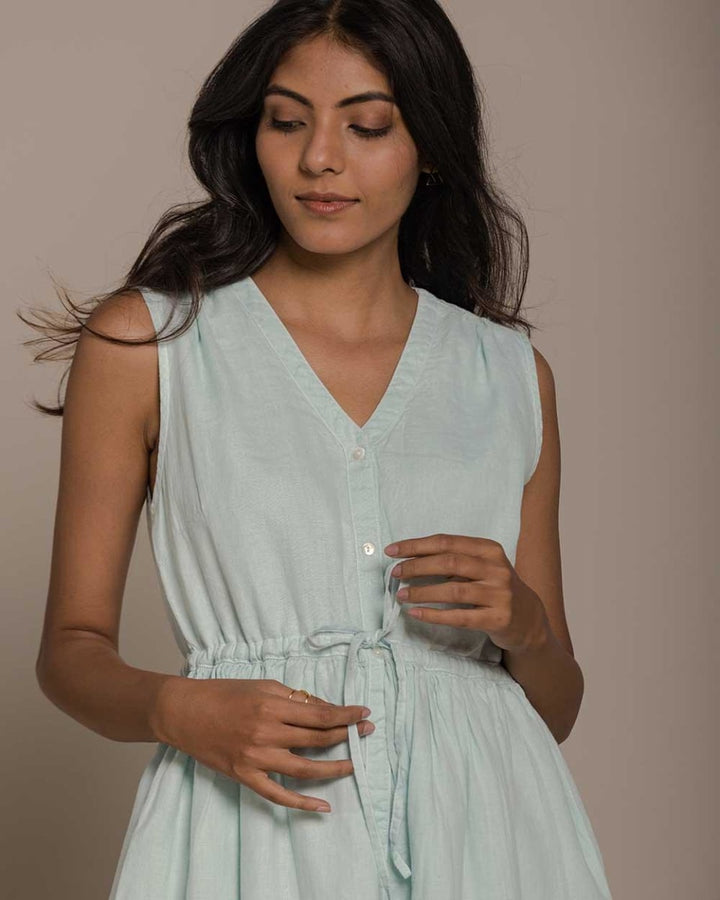 Pina Colada Season Dress - Sage Mint