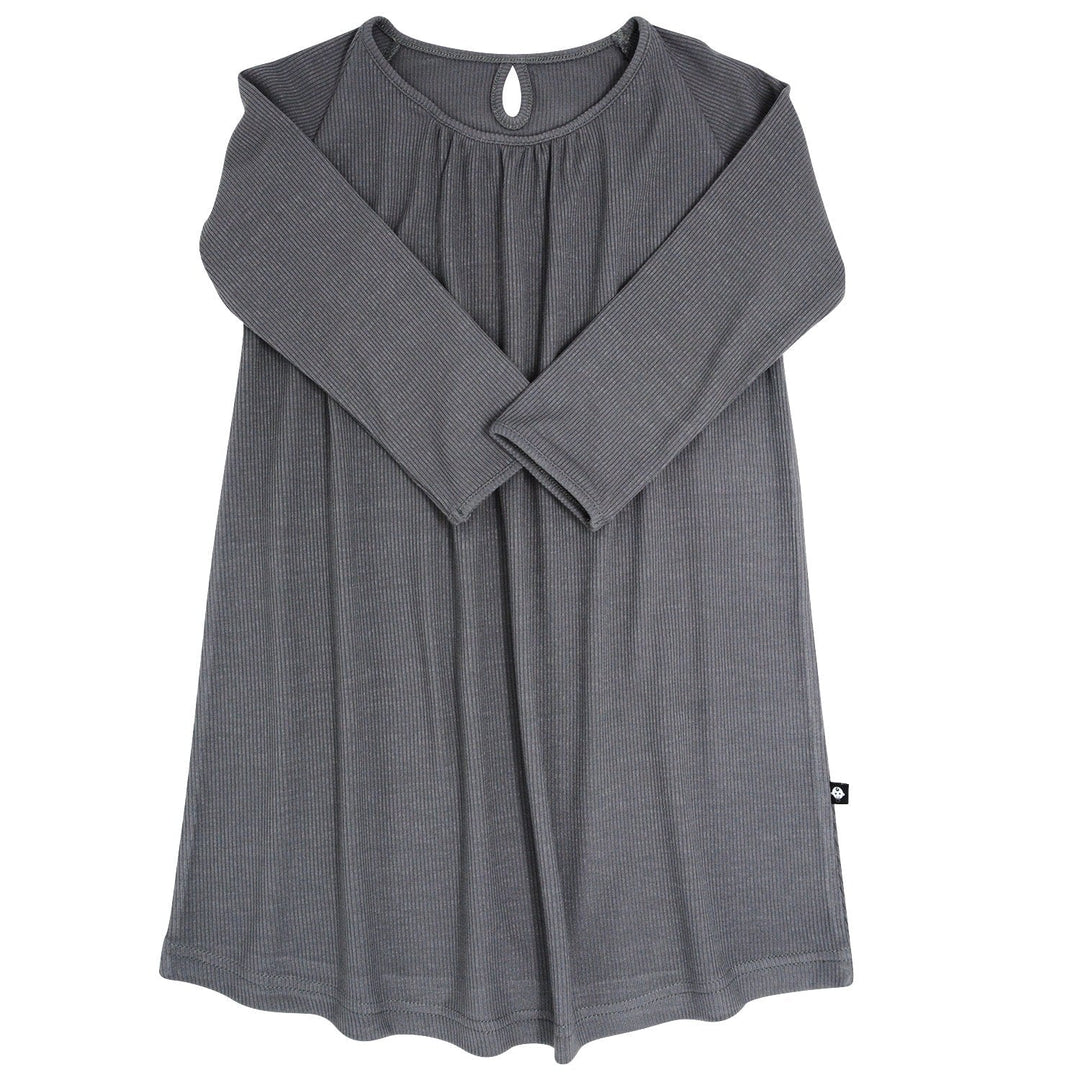 Sweetheart Dress - Charcoal Rib
