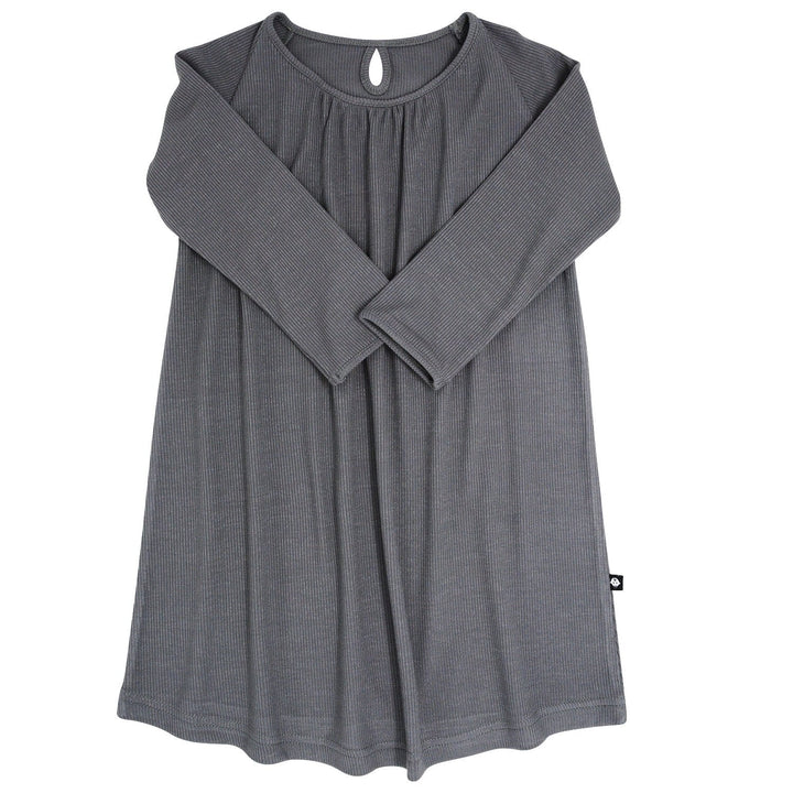 Sweetheart Dress - Charcoal Rib