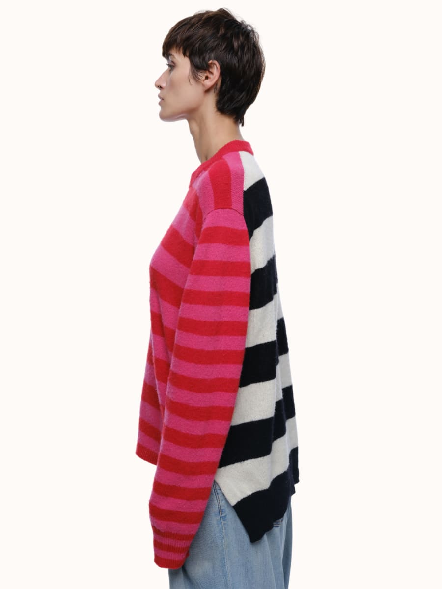 Jenn Striped Crewneck - Red