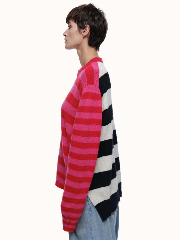 Jenn Striped Crewneck - Red