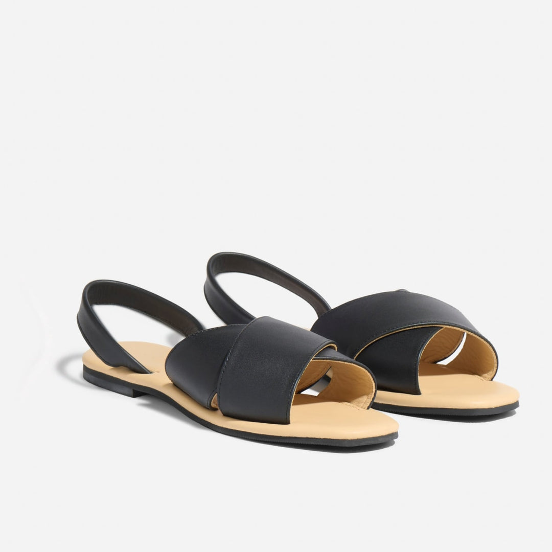 All-Day Cross Strap Sandal - Black