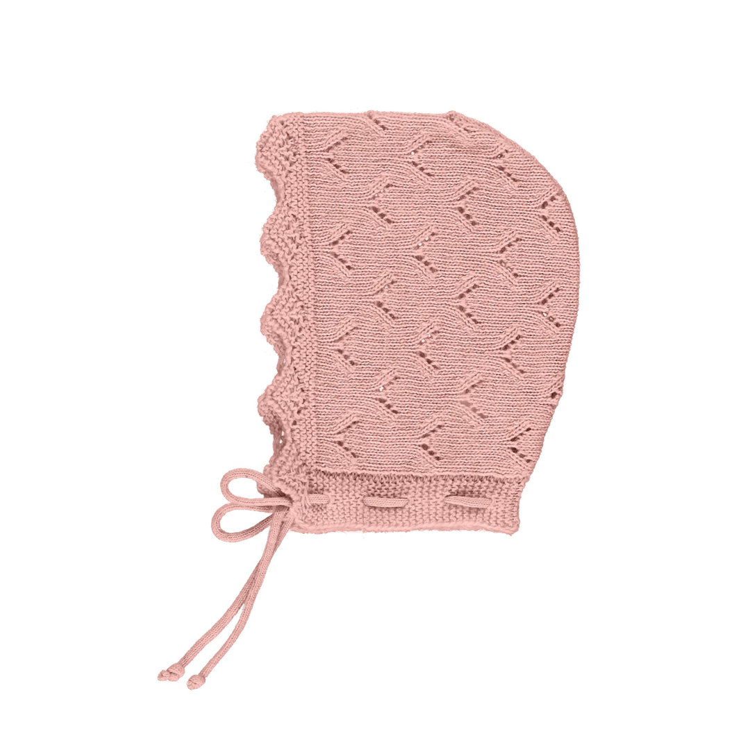 Eva Ribbed Bonnet - Dust Rose