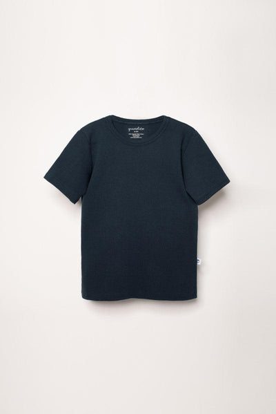 Organic Ribbed T-Shirt - Navy